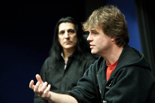 Paul Reynolds (Managing Director der Wisseloord-Studios) und Joey DeMaio (Manowar)
