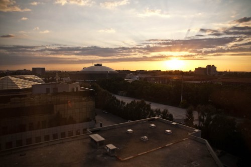 Sonnenuntergang über Bukarest